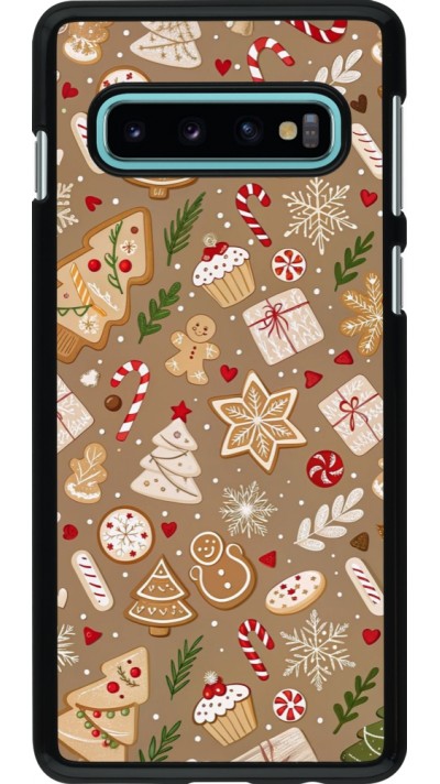 Samsung Galaxy S10 Case Hülle - Christmas 25 Pattern Ginger Cookie
