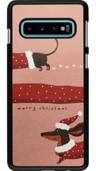 Samsung Galaxy S10 Case Hülle - Christmas 25 Teckel Merry Xmas