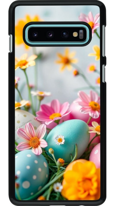 Samsung Galaxy S10 Case Hülle - Easter 2026 Eggs with flowers