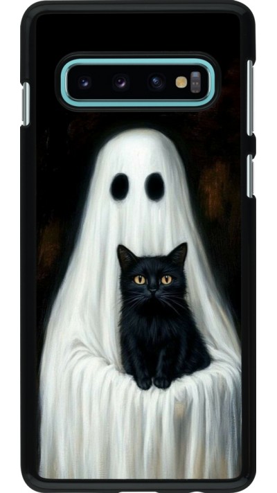 Samsung Galaxy S10 Case Hülle - Halloween 2025 Ghost with black cat