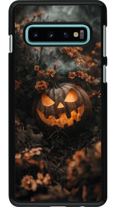 Samsung Galaxy S10 Case Hülle - Halloween 2025 Pumpkin with flowers