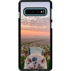 Samsung Galaxy S10 Case Hülle - Cow with tulips Spring 2026