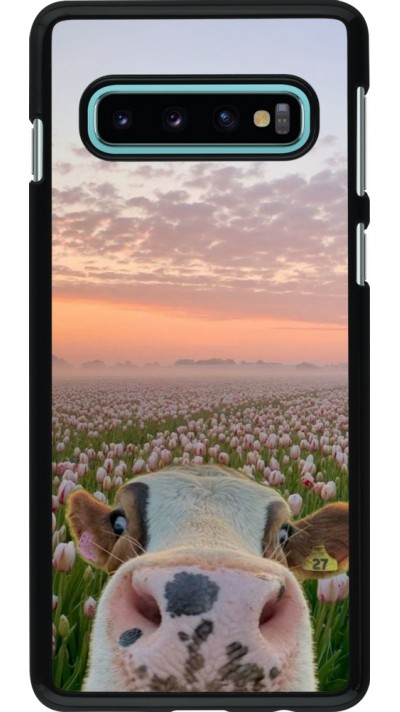 Coque Samsung Galaxy S10 - Cow with tulips Spring 2026