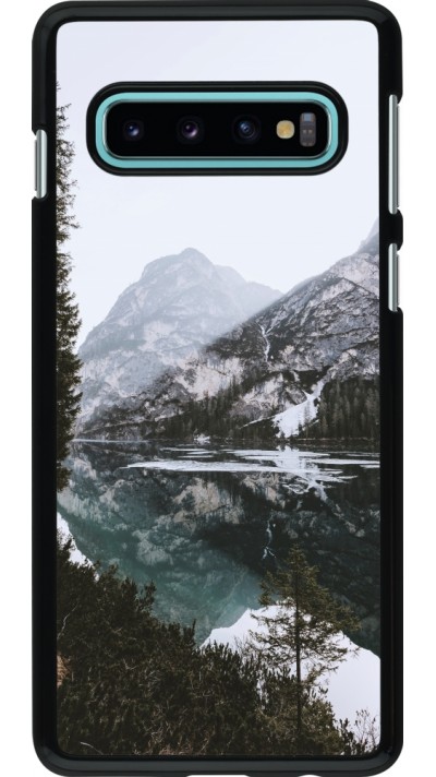 Samsung Galaxy S10 Case Hülle - Winter 22 snowy mountain and lake