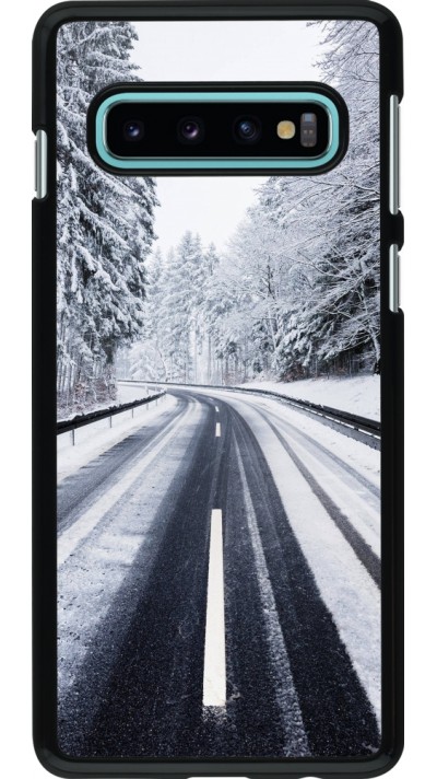 Samsung Galaxy S10 Case Hülle - Winter 22 Snowy Road