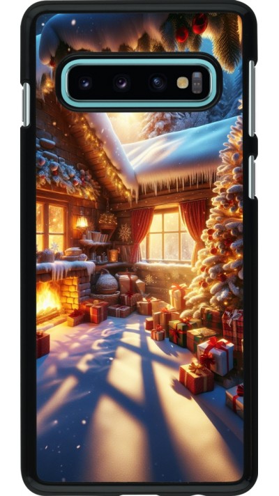 Samsung Galaxy S10 Case Hülle - Weihnachten Chalet Feerie