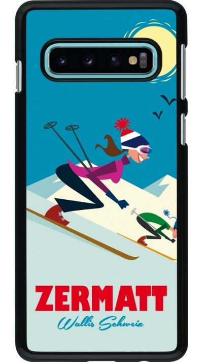 Samsung Galaxy S10 Case Hülle - Zermatt Ski Downhill