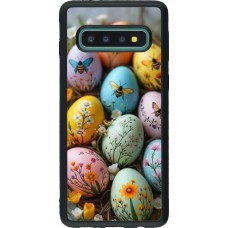 Coque Samsung Galaxy S10 - Silicone rigide noir Easter 2026 Eggs with bees