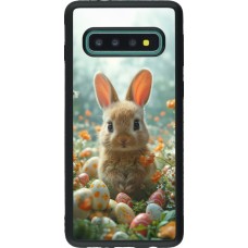 Samsung Galaxy S10 Case Hülle - Silikon schwarz Easter 2026 Rabbit in the garden