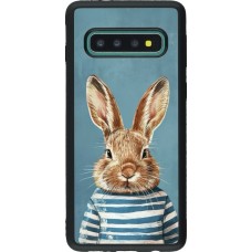 Coque Samsung Galaxy S10 - Silicone rigide noir Easter 2026 Rabbit navy