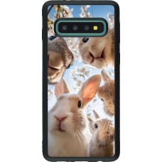 Samsung Galaxy S10 Case Hülle - Silikon schwarz Easter 2026 Rabbits