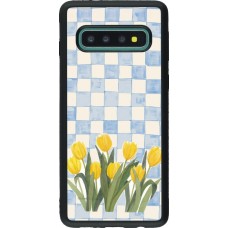 Samsung Galaxy S10 Case Hülle - Silikon schwarz Blue vichy tulips Spring 2026