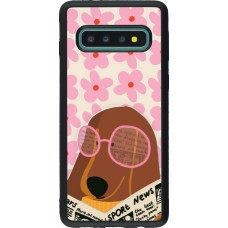 Samsung Galaxy S10 Case Hülle - Silikon schwarz Dog with newspaper Spring 2026