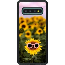Samsung Galaxy S10 Case Hülle - Silikon schwarz Sunflower with glasses Spring 2026