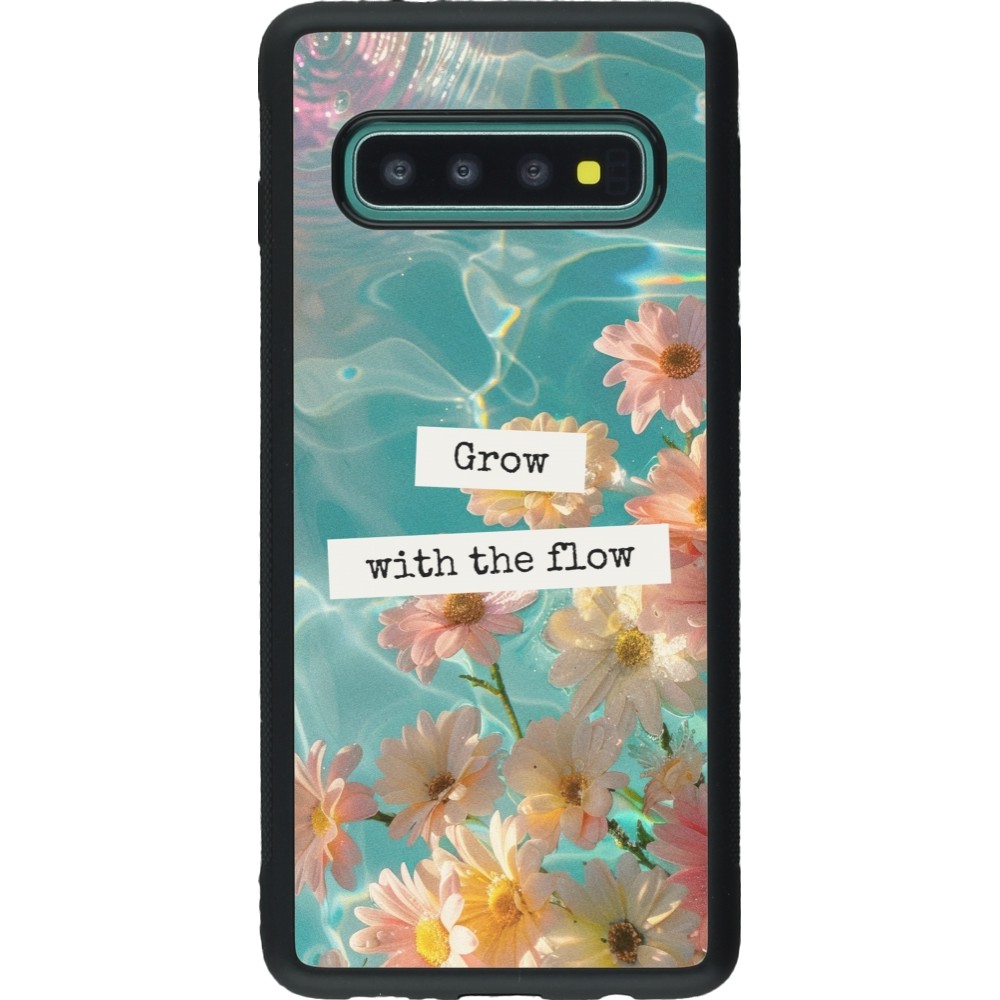Samsung Galaxy S10 Case Hülle - Silikon schwarz Summer 2025 Grow with the flow