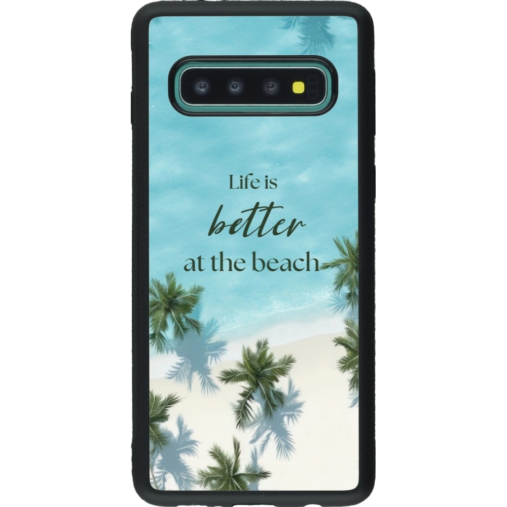 Samsung Galaxy S10 Case Hülle - Silikon schwarz Summer 2025 Life is better at the beach