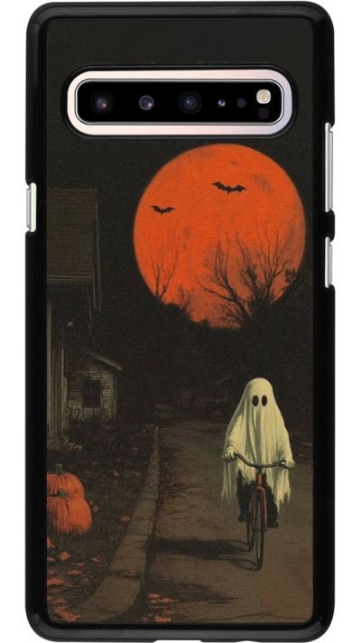 Samsung Galaxy S10 5G Case Hülle - Halloween 2025 Ghost on a bicycle
