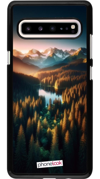 Samsung Galaxy S10 5G Case Hülle - Sonnenuntergang Waldsee