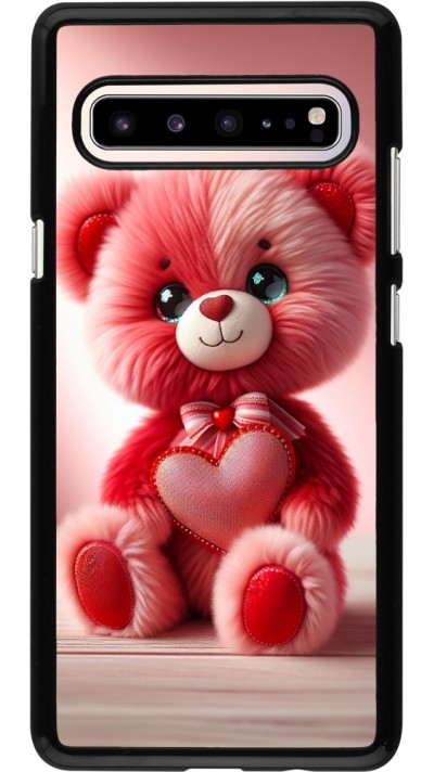 Samsung Galaxy S10 5G Case Hülle - Valentin 2024 Rosaroter Teddybär