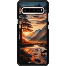 Samsung Galaxy S10 5G Case Hülle - Tal Sonnenuntergang Hirsch Baum