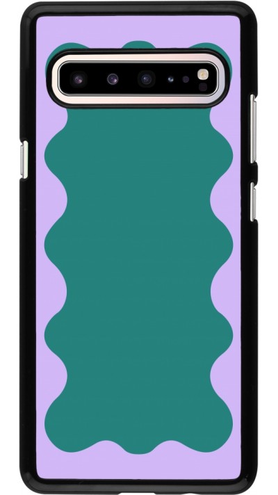 Samsung Galaxy S10 5G Case Hülle - Wavy Rectangle Green Purple