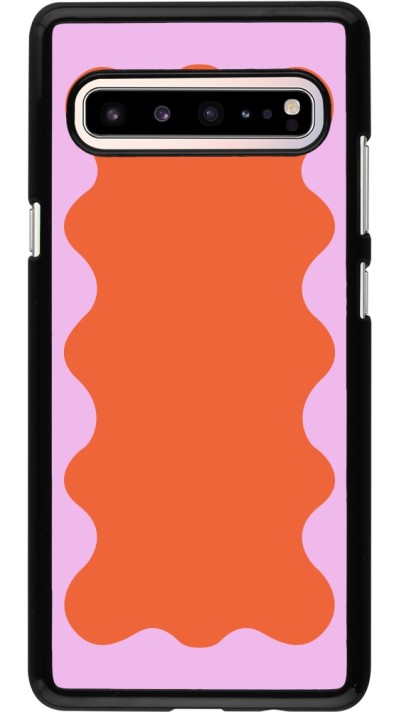 Samsung Galaxy S10 5G Case Hülle - Wavy Rectangle Orange Pink