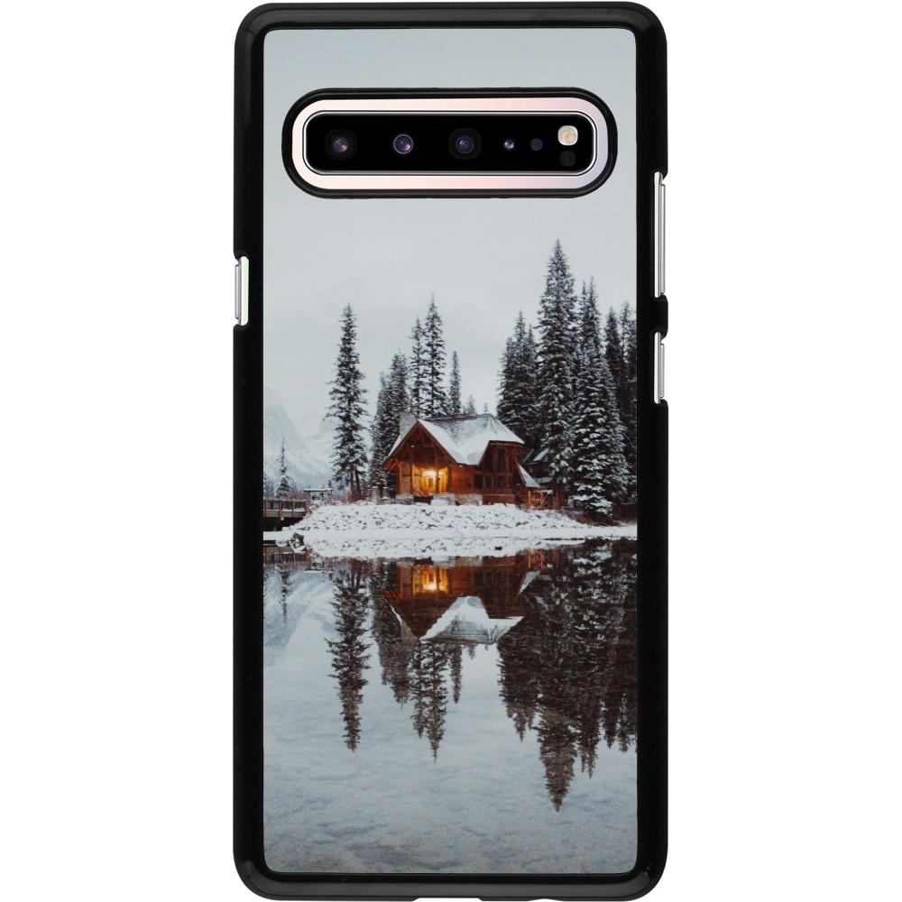 Samsung Galaxy S10 5G Case Hülle - Winter 25 Winter house forest afternoon