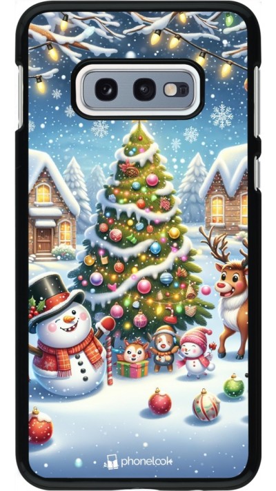 Samsung Galaxy S10e Case Hülle - Weihnachten 2023 Schneemann und Tannenbaum