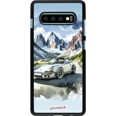 Samsung Galaxy S10+ Case Hülle - Porsche 911 Berg Aquarell