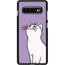 Samsung Galaxy S10+ Case Hülle - Chat auf lila Hintergrund