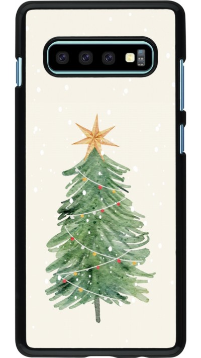 Samsung Galaxy S10+ Case Hülle - Christmas 25 Sketch Tree