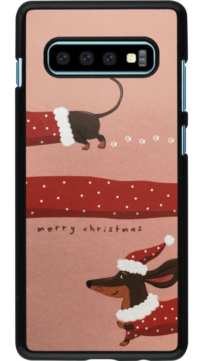 Samsung Galaxy S10+ Case Hülle - Christmas 25 Teckel Merry Xmas