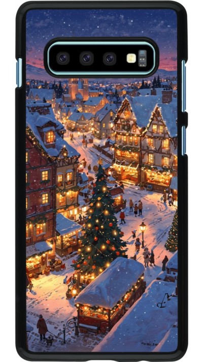 Samsung Galaxy S10+ Case Hülle - Christmas 25 Xmas Village