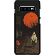 Samsung Galaxy S10+ Case Hülle - Halloween 2025 Ghost on a bicycle