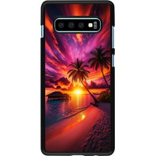 Samsung Galaxy S10+ Case Hülle - Malediven Abenddämmerung Glückseligkeit