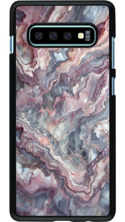 Samsung Galaxy S10+ Case Hülle - Violetter silberner Marmor
