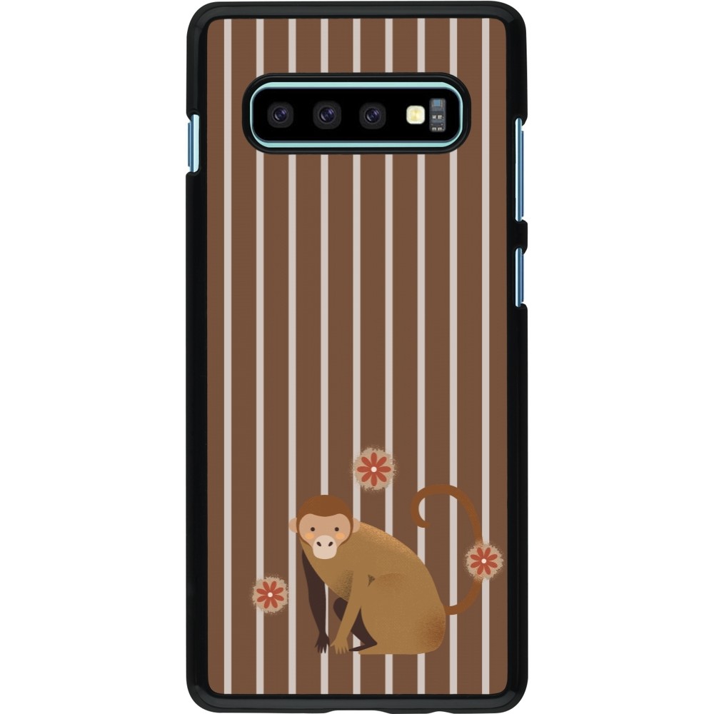 Samsung Galaxy S10+ Case Hülle - Monkey with stripes