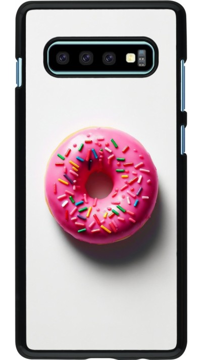 Samsung Galaxy S10+ Case Hülle - Weisser Hintergrund, pinker Donut