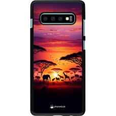 Samsung Galaxy S10+ Case Hülle - Safari Sonnenuntergang Wildtiere