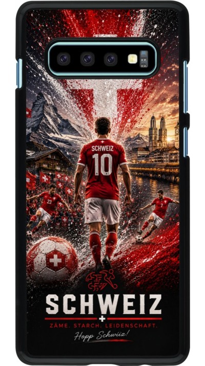 Samsung Galaxy S10+ Case Hülle - Fussball Schweiz splash 2026