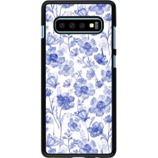 Samsung Galaxy S10+ Case Hülle - Spring 23 watercolor blue flowers