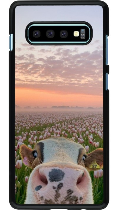 Samsung Galaxy S10+ Case Hülle - Cow with tulips 2026