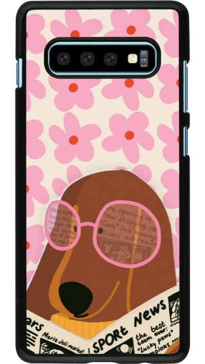 Samsung Galaxy S10+ Case Hülle - Dog with newspaper 2026