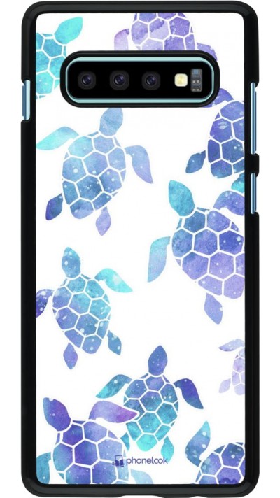 Hülle Samsung Galaxy S10+ - Turtles pattern watercolor