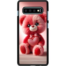Samsung Galaxy S10+ Case Hülle - Valentin 2024 Rosaroter Teddybär