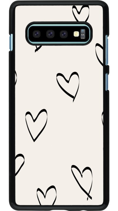 Samsung Galaxy S10+ Case Hülle - Valentine 2023 minimalist hearts