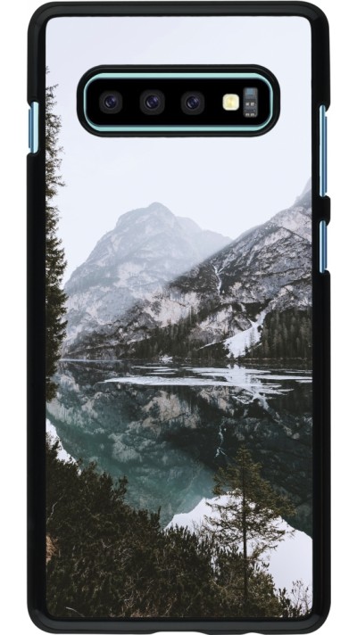Samsung Galaxy S10+ Case Hülle - Winter 22 snowy mountain and lake