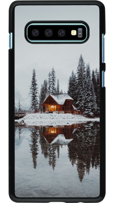 Samsung Galaxy S10+ Case Hülle - Winter 25 Winter house forest afternoon