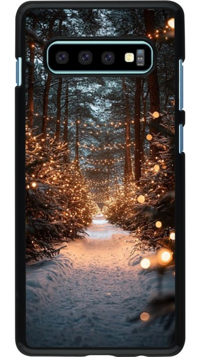 Samsung Galaxy S10+ Case Hülle - Winter 25 Winter snowy road