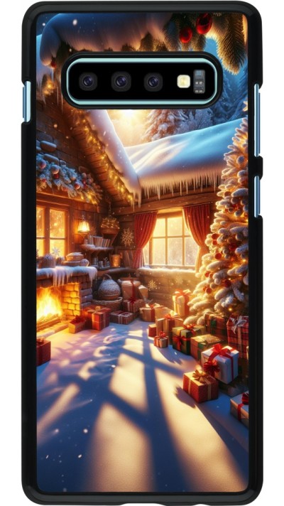 Samsung Galaxy S10+ Case Hülle - Weihnachten Chalet Feerie